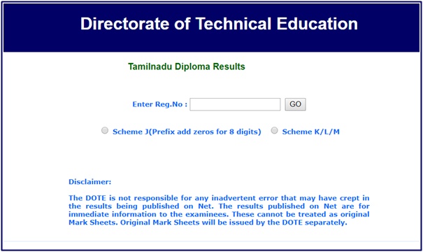 TNDTE Diploma Result 2021