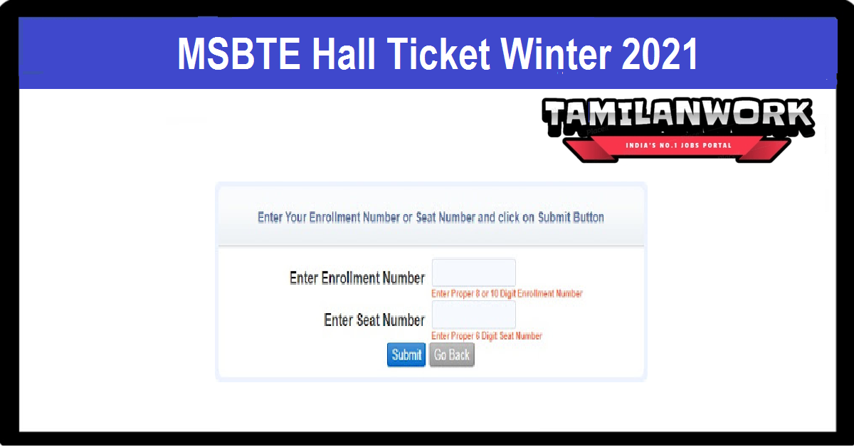 MSBTE Hall Ticket Winter 2021