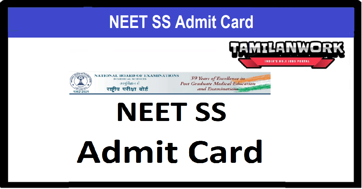 NEET SS Admit Card
