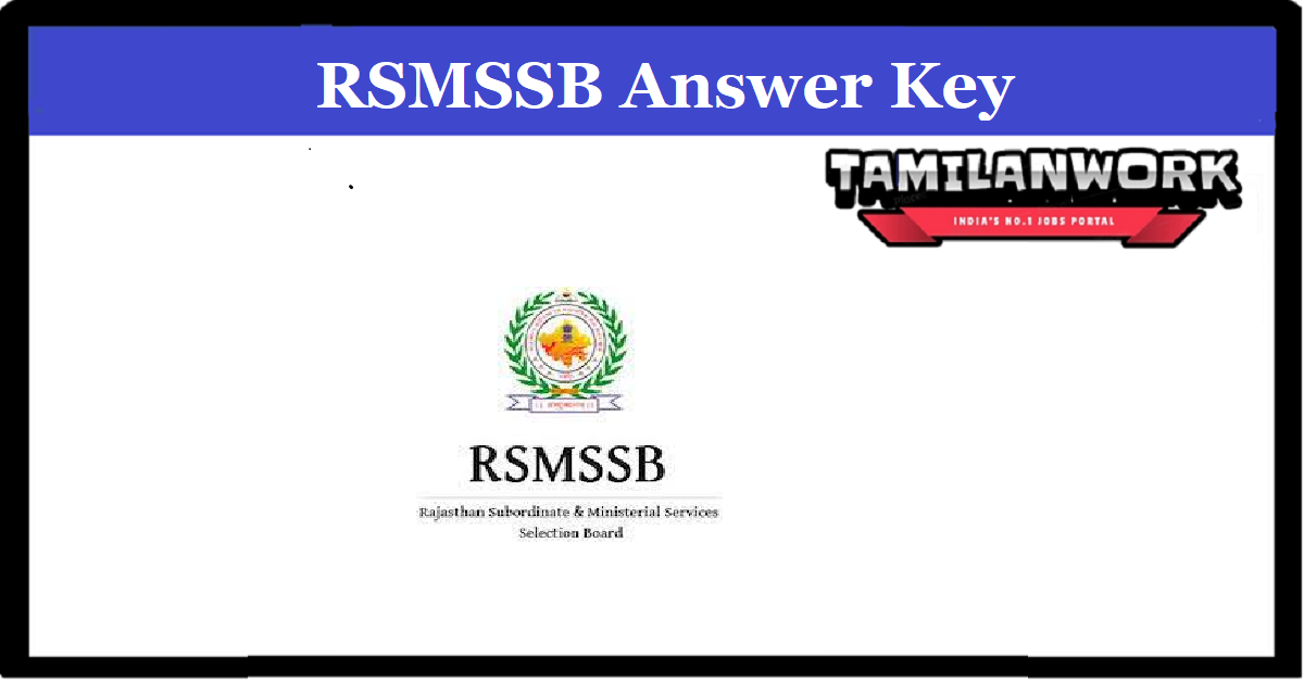 RSMSSB Fireman AFO Answer Key 2022