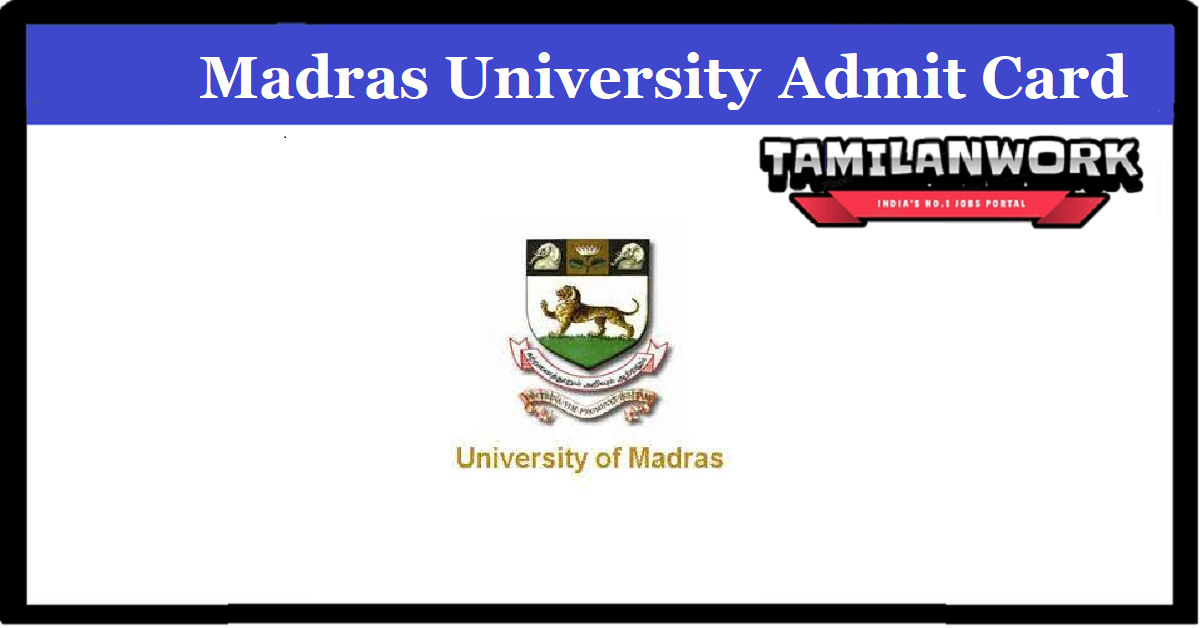 Madras University PG Hall Ticket