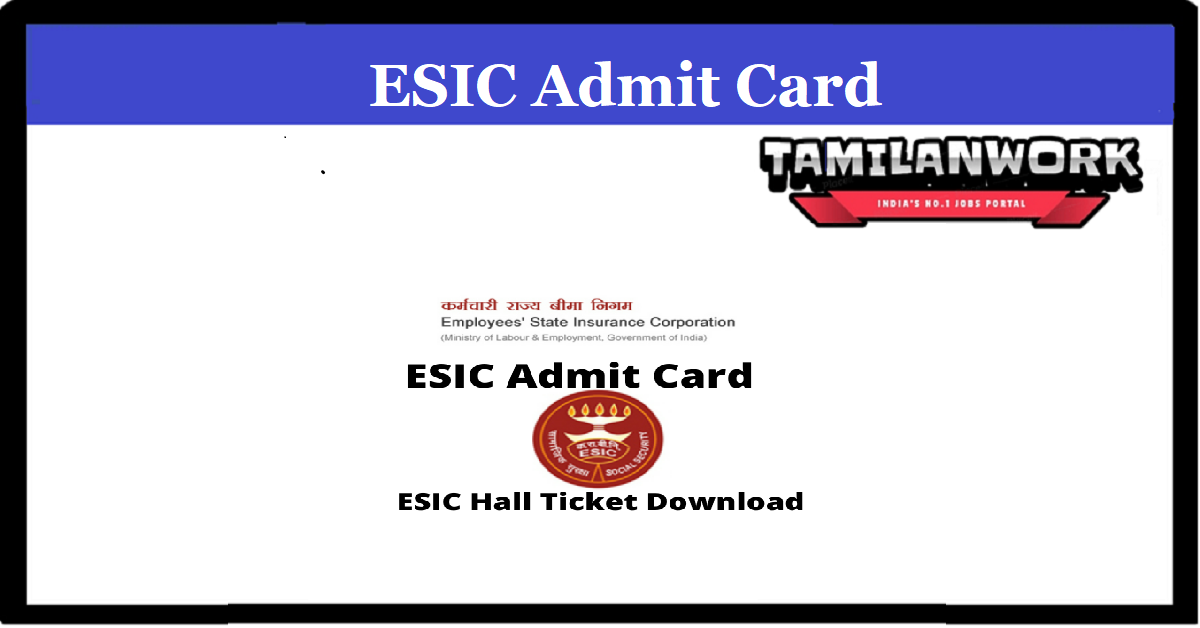 ESIC UDC Admit Card 2022