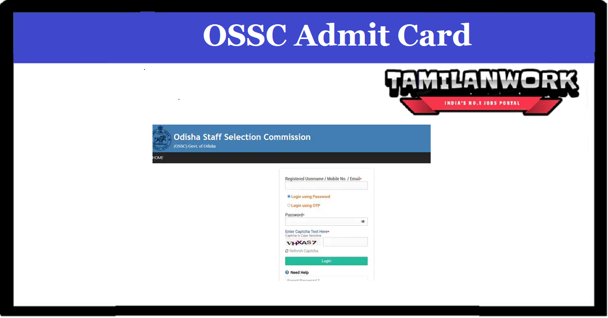 OSSC Primary Investigator Admit Card 2022