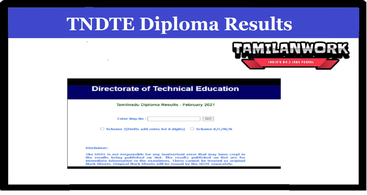 TNDTE Diploma April Result