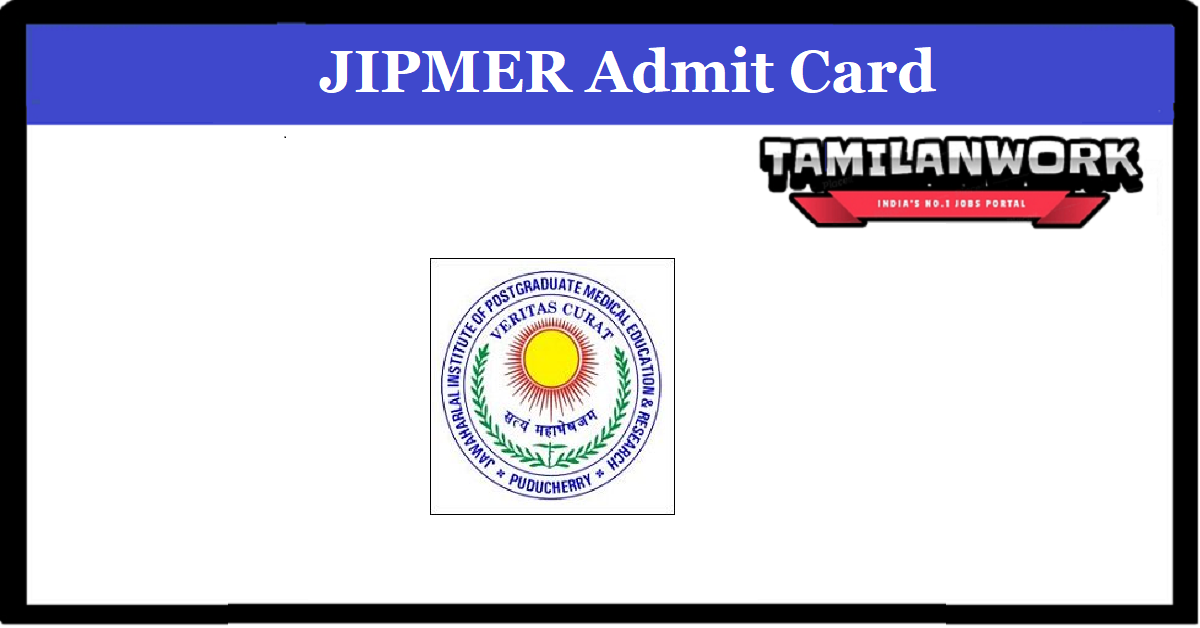 JIPMER Group B  C  Admit Card 2022