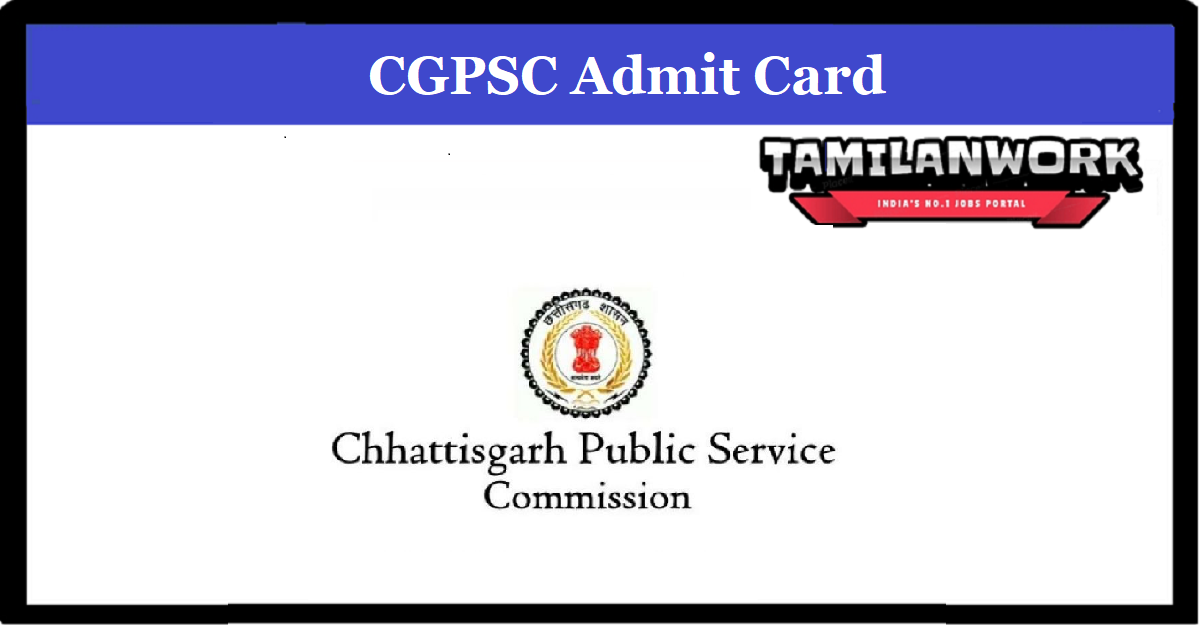 CGPSC Assistant Research Officer  Admit Card