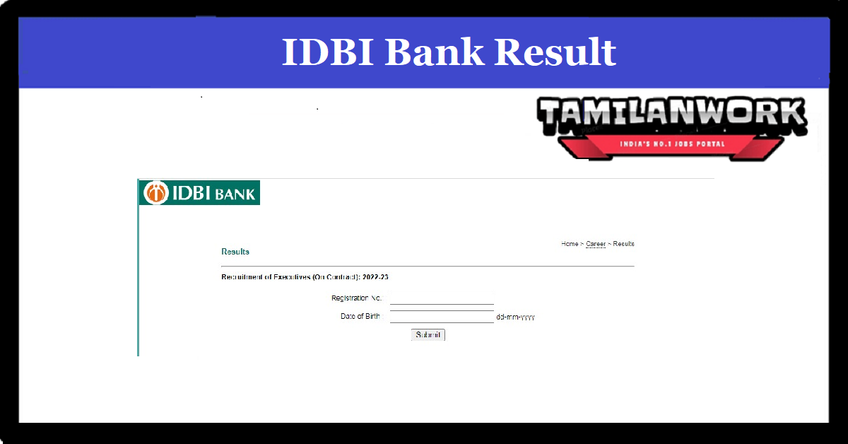IDBI Bank Executive Result 2022