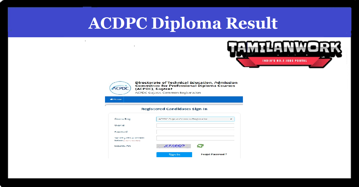ACPDC 1st year Diploma Merit List