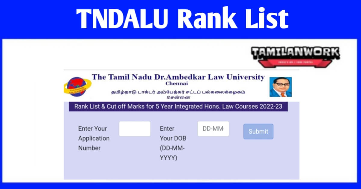 TNDALU Rank List 