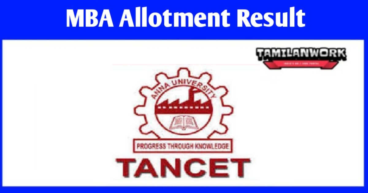 TANCET MBA Allotment TANCET MBA Allotment