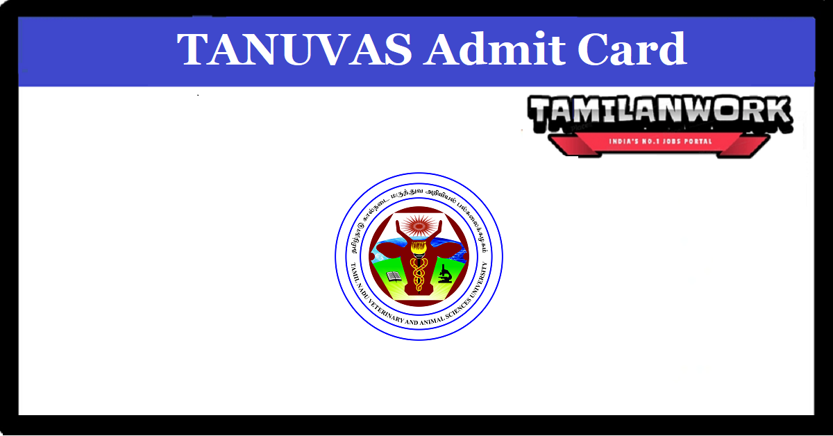 TANUVAS Junior Assistant, Typist Hall Ticket
