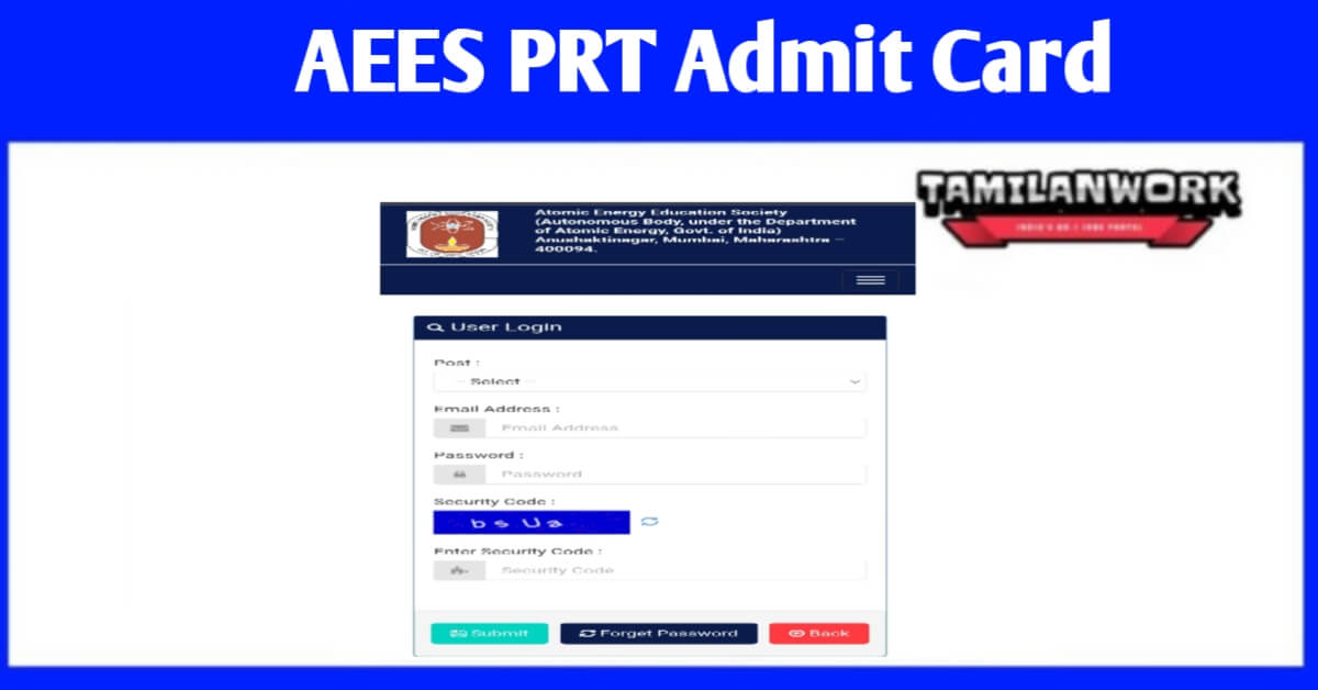 AEES PRT Admit Card