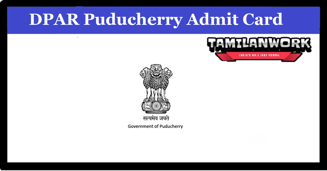 DPAR Puducherry UDC Admit Card