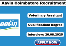 Aavin Coimbatore Recruitment 2025