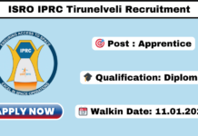 ISRO IPRC Tirunelveli Recruitment 2026 Apply 100 Apprentice Posts ISRO IPRC Tirunelveli Recruitment 2026