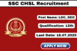 SSC CHSL 2025 Notification Apply sscnicin