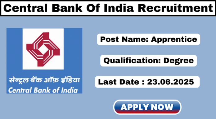 Central Bank of India Apprentice Recruitment 2025