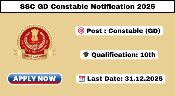 SSC GD Constable Notification 2025