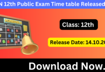 TN 12th Public Exam Time Table 2024-2025 Released Now on dge.tn.gov.in TN 12th Public Exam Time Table 2024-2025