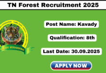 TN Forest Recruitment 2025 Apply Elephant Kavady Posts TN Forest Recruitment 2025