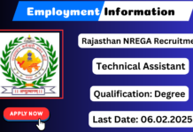 Rajasthan NREGA Recruitment 2025 Apply Technical Assistant, Contract Account Assistant Jobs Rajasthan NREGA Recruitment 2025