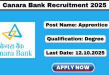 Canara Bank Recruitment 2025