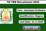 TN TRB Recruitment 2025