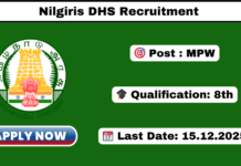 Nilgiris DHS Recruitment 2025 Apply Multi Purpose Worker Posts Nilgiris DHS Recruitment 2025