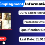 Salem DCPU Recruitment 2025 Apply Protection Officer Jobs Salem DCPU Recruitment 2025