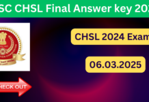 SSC CHSL Final Answer key 2024 Released Now! Check @ ssc.gov.in SSC CHSL Final Answer key 2024