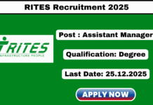 RITES Recruitment 2025 Apply 400 Assistant Manager Jobs RITES Recruitment 2025