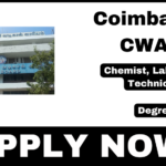 Coimbatore CWAL Recruitment 2025 Apply 27 Lab Technician Jobs Coimbatore CWAL Recruitment 2025