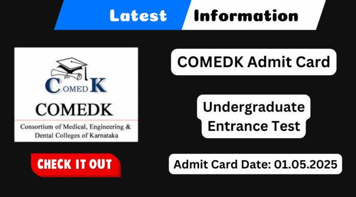 COMEDK UGET Hall ticket 2025