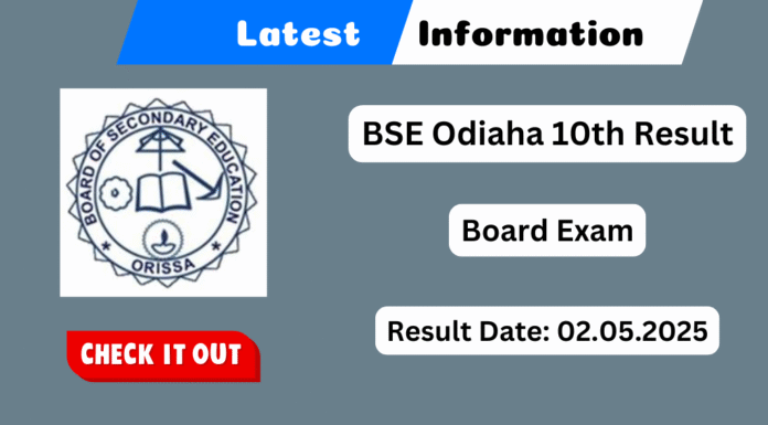 BSE Odisha 10th result 2025
