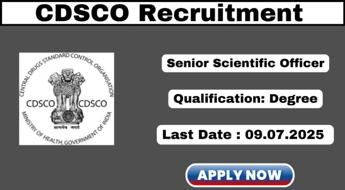 CDSCO Recruitment 2025