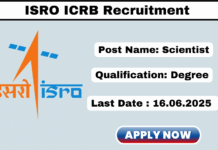 ISRO ICRB Recruitment 2025