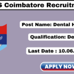 🏥 ECHS Coimbatore Recruitment 2025 Apply Dental Hygienist Posts ECHS Coimbatore Recruitment 2025