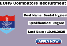 ECHS Coimbatore Recruitment 2025