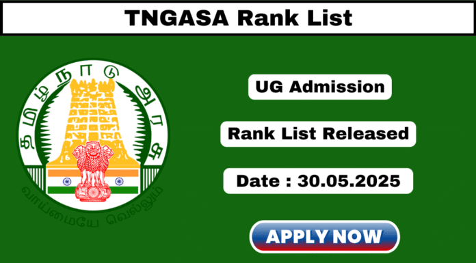 TNGASA Rank List 2025