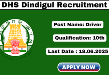 DHS Dindigul Recruitment 2025