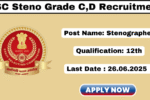 SSC Stenographer Grade C D Recruitment 2025