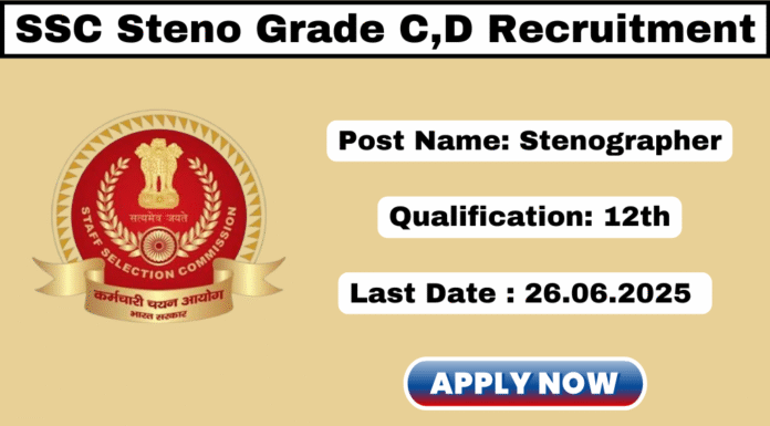 SSC Stenographer Grade C D Recruitment 2025