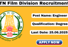 Tamil Nadu Film Division Recruitment 2025