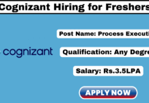 Cognizant Hiring Freshers