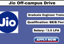 Reliance Jio Off Campus Drive 2025