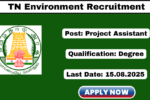 TN Environment Department Recruitment 2025 Apply Personal Assistant Jobs