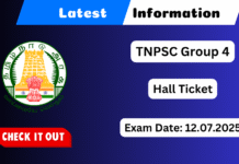 TNPSC Group 4 Hall Ticket 2025