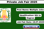 Viluppuram Private Job Fair 2025 TN Velaivaippu Mugam 2025