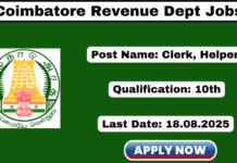 Coimbatore Village Assistant Recruitment 2025