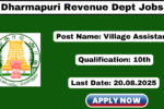 Dharmapuri Village Assistant Recruitment 2025 Apply 39 Grama Uthaviyalar Jobs